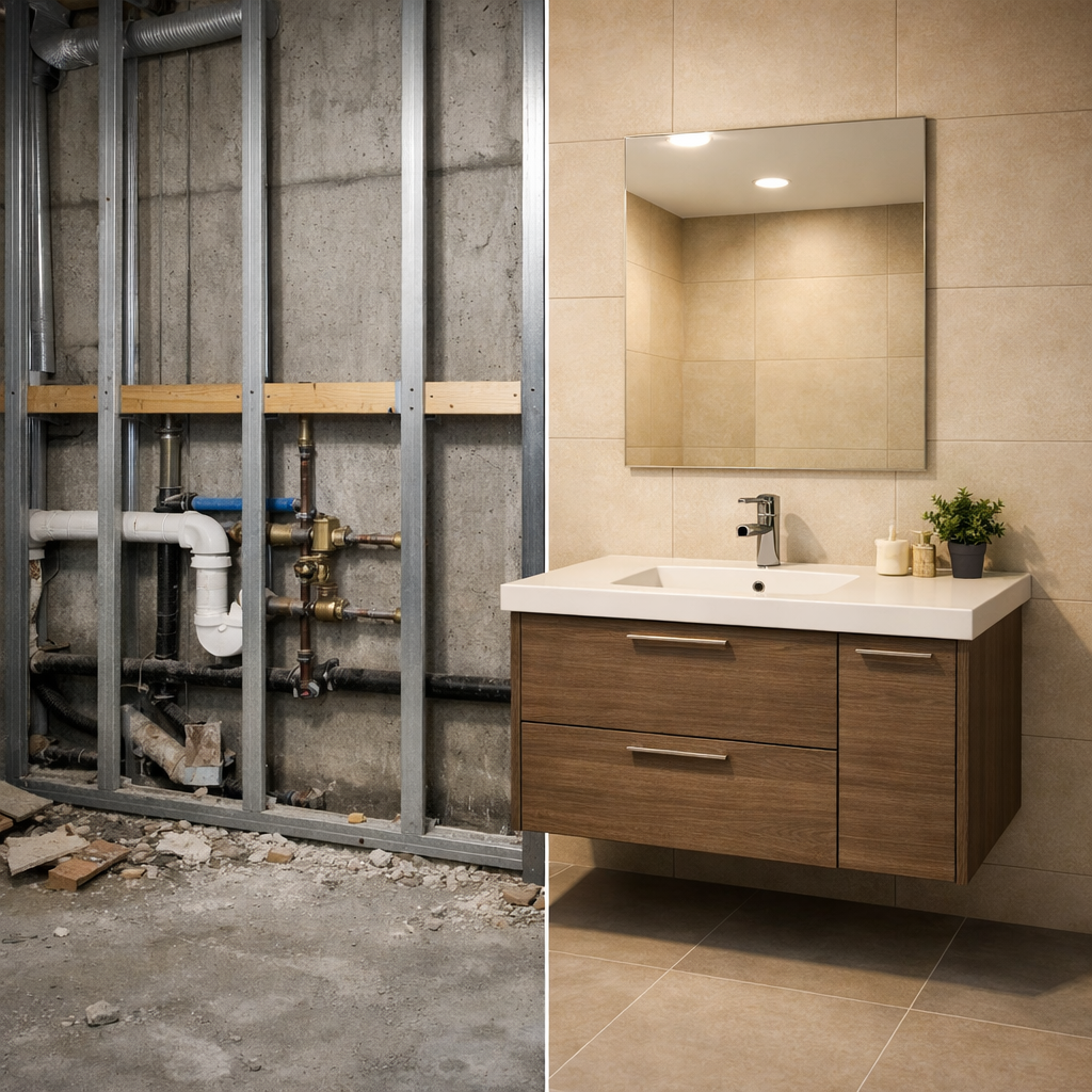 badkamer voorzetwand