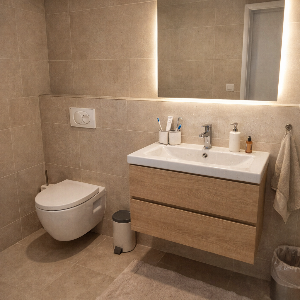 voorzetwand badkamer af