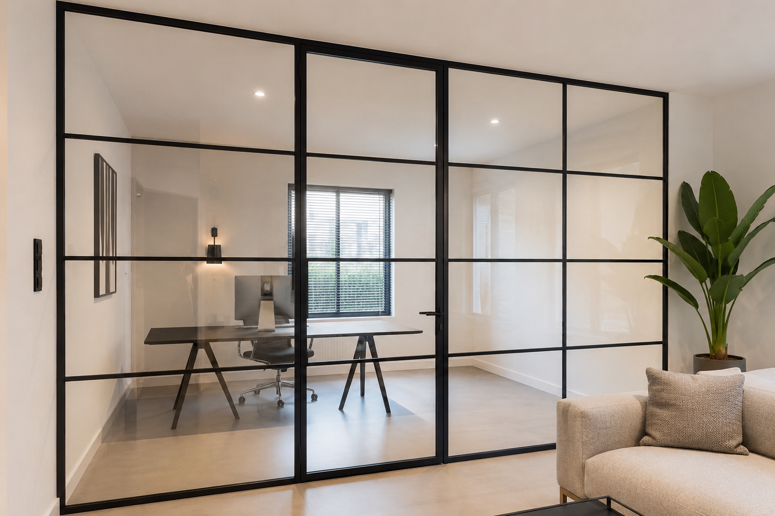 Glazen tussenwand op maat
